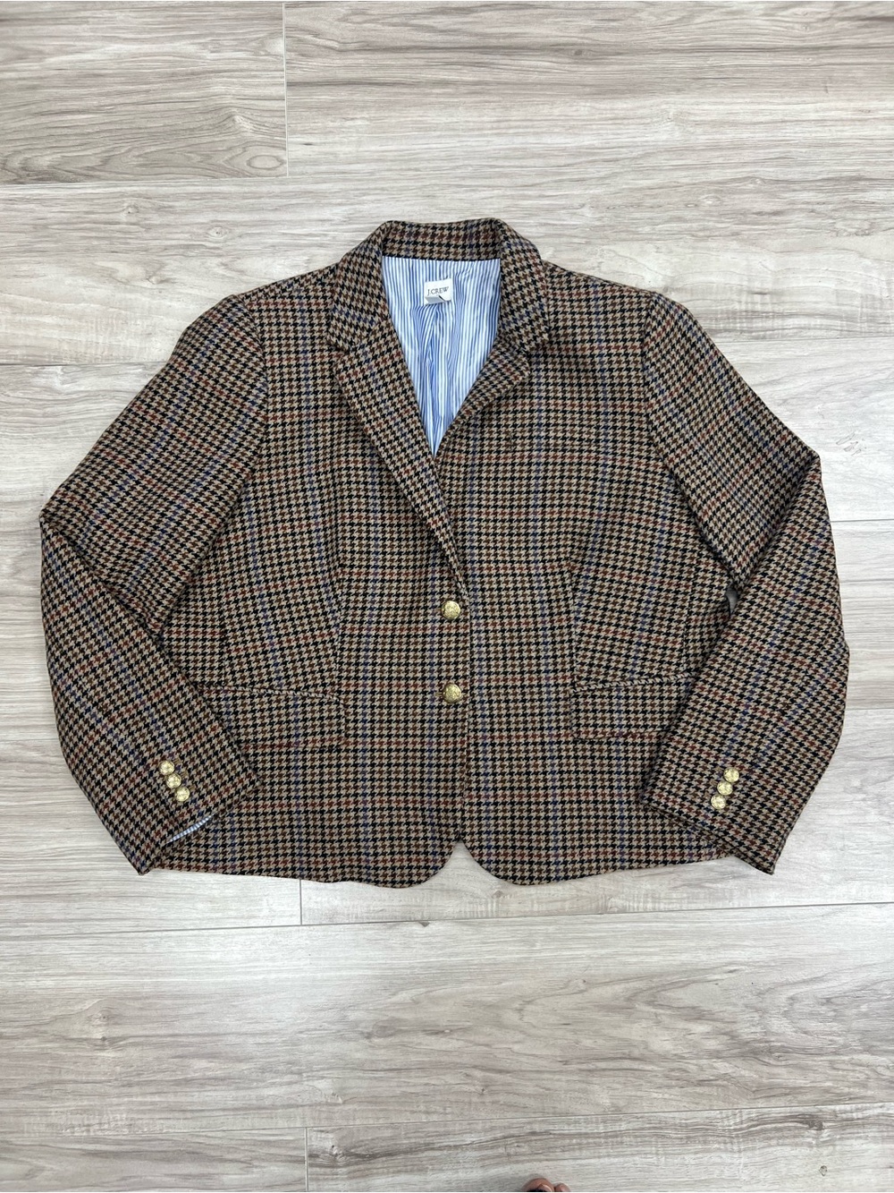 J CREW FACTORY Wool Blend Schoolboy Blazer in Houndstooth Size 20 - Picture 4 of 16